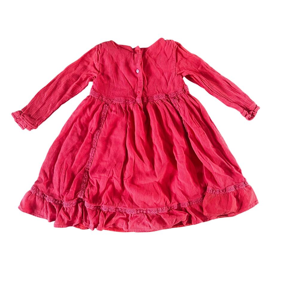GYMBOREE Forest Fox Red Gauze Crochet Boho Dress | Girls 2T - Picture 2 of 4